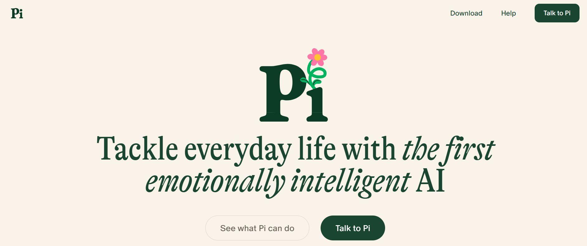 pi.ai web landing page