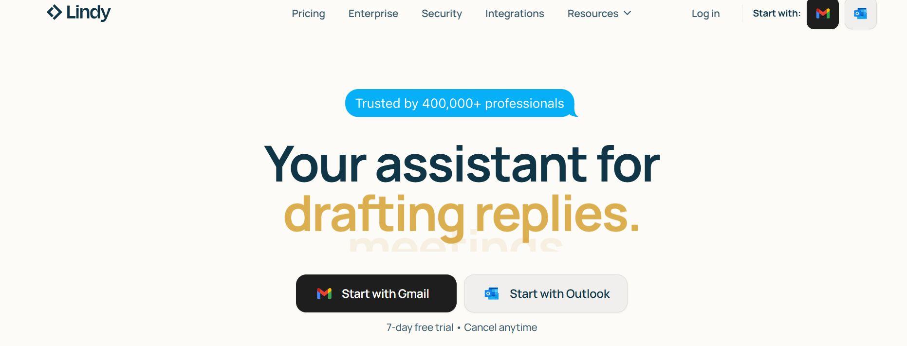 lindy ai web landing page