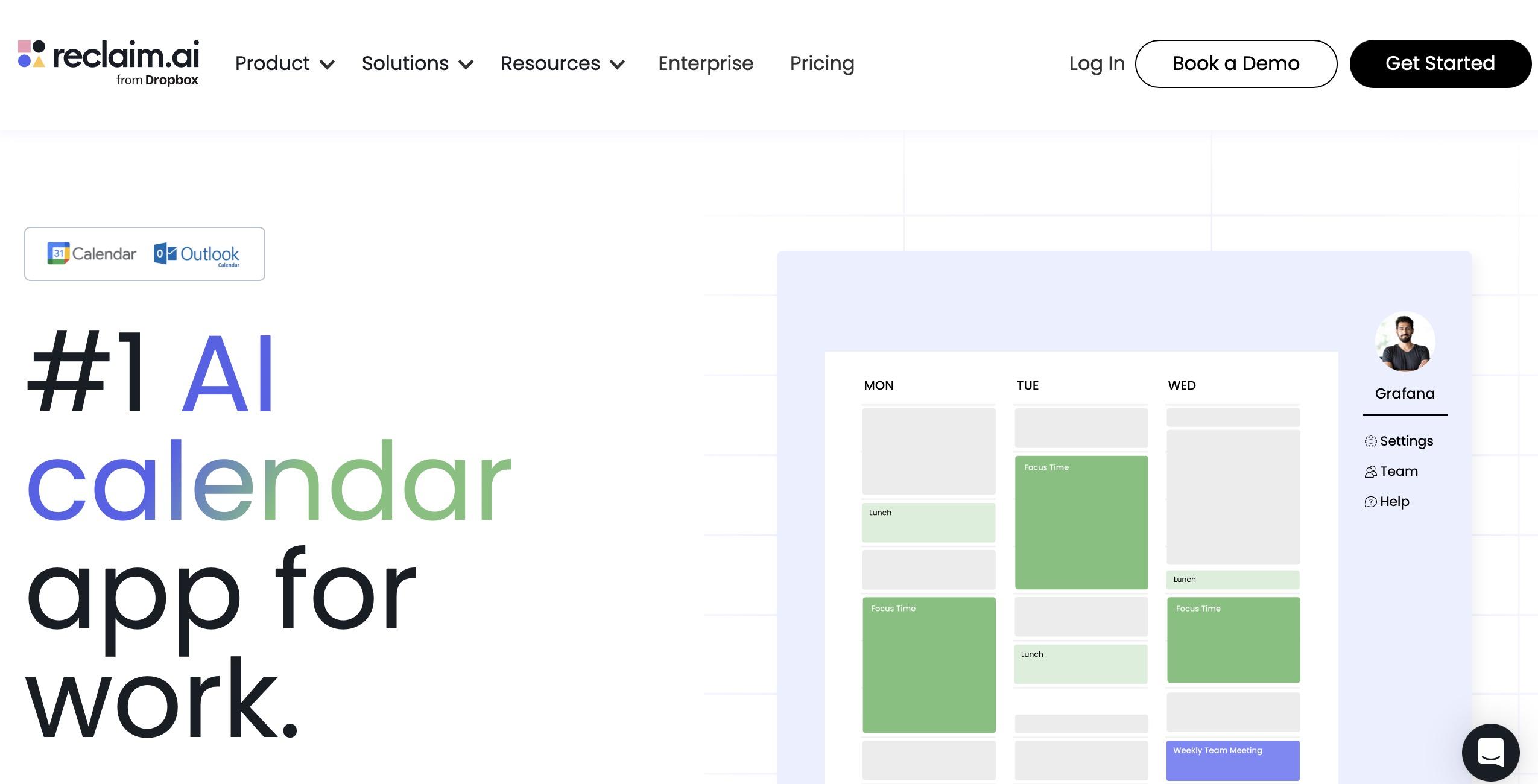 reclaim ai landing page