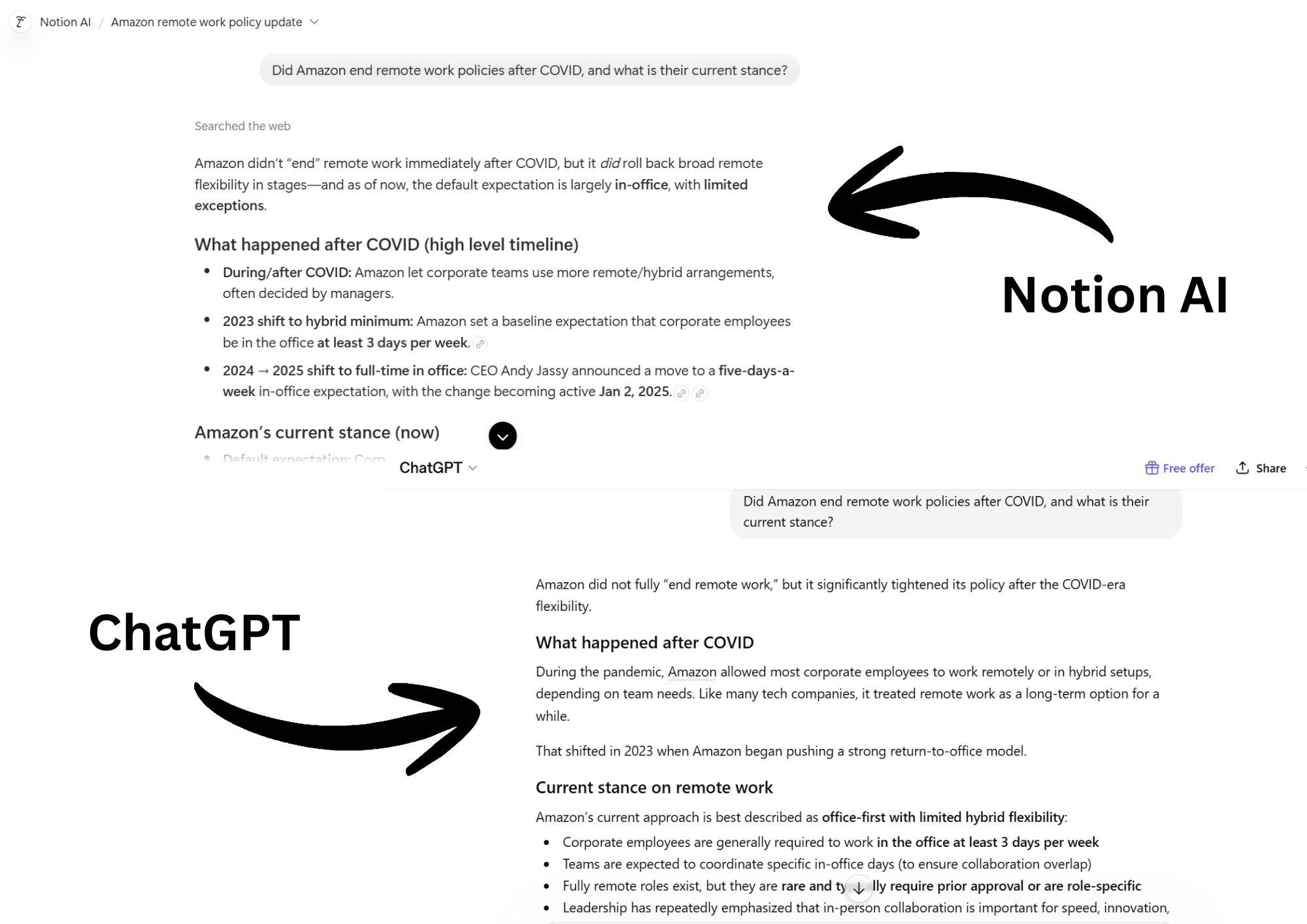 notion ai vs chatgpt knowledge retrieval comparison
