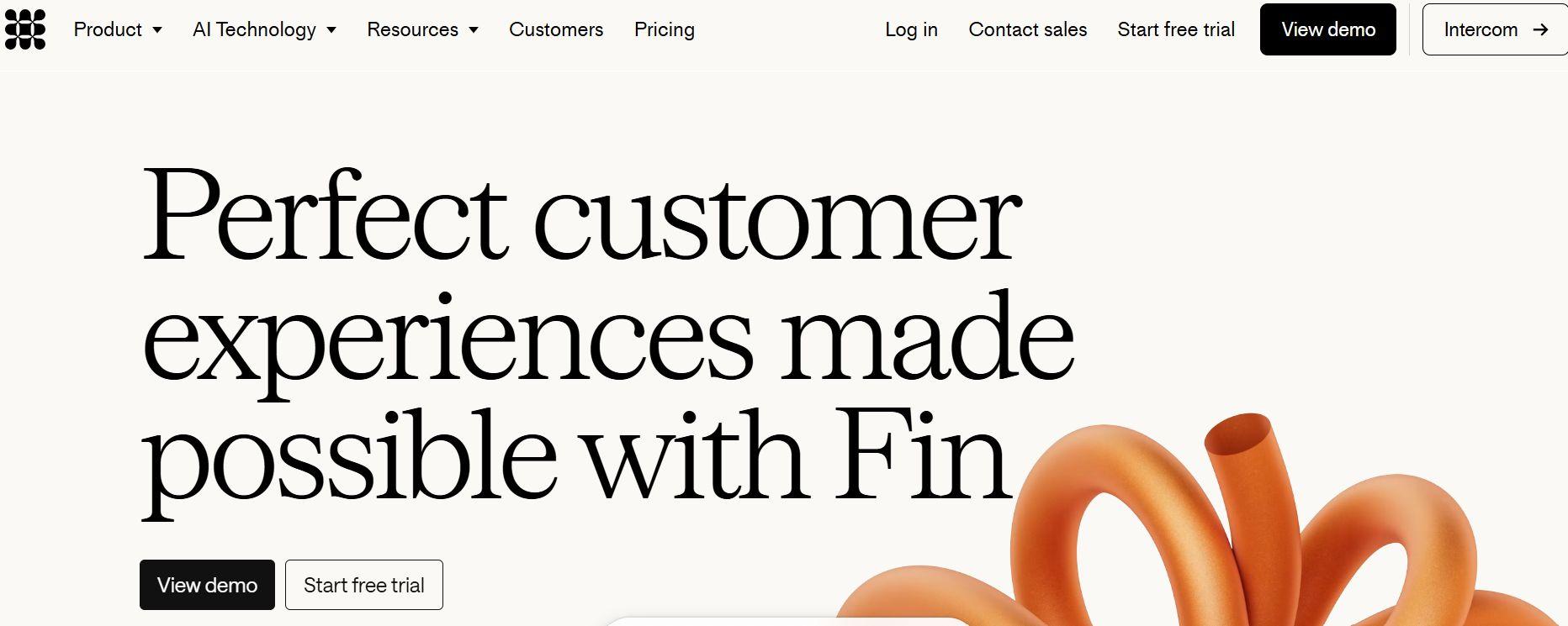 intercom fin web page