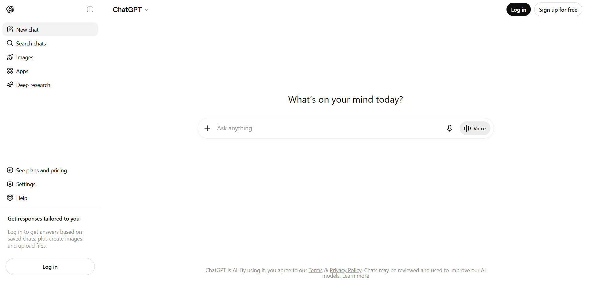 chatgpt interface