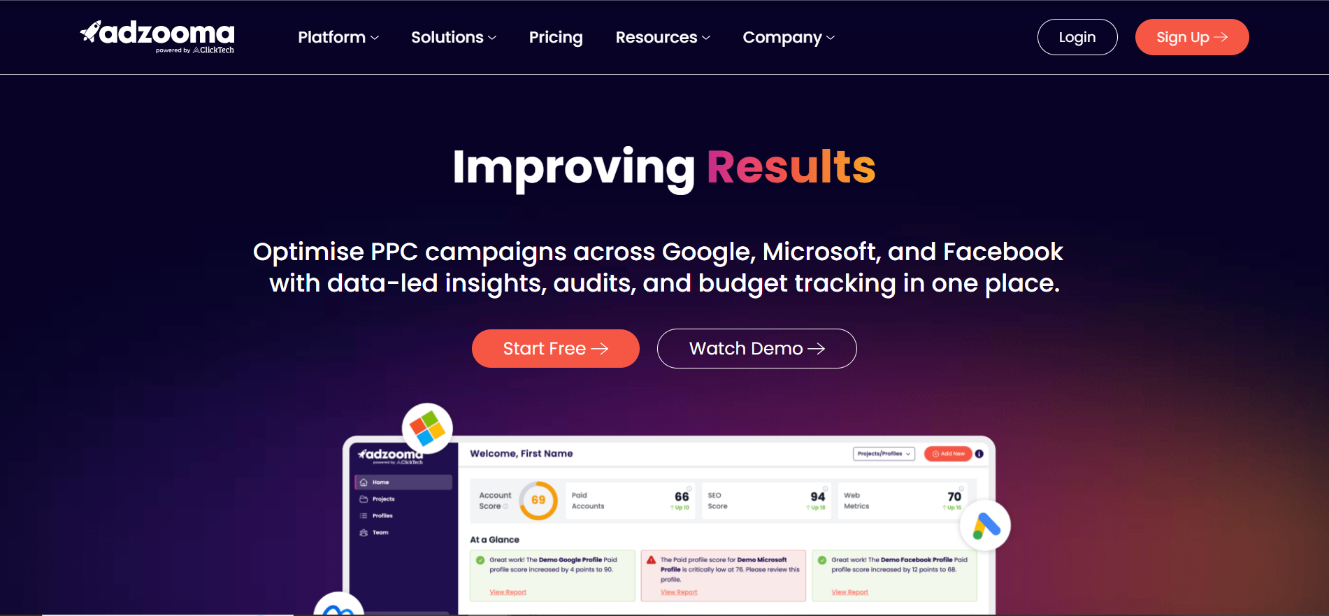 adzooma homepage