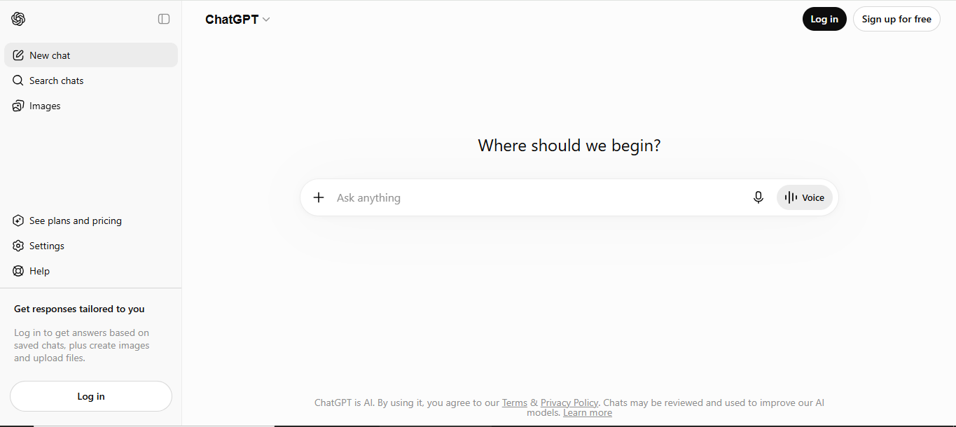 chatgpt interface