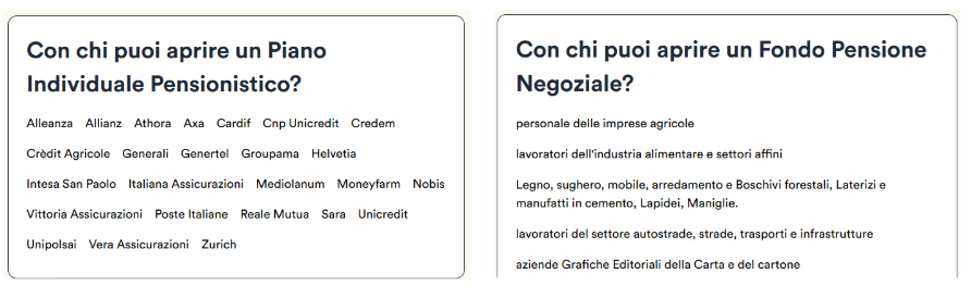 grafico per sapere con chi aprire un fondo pensione