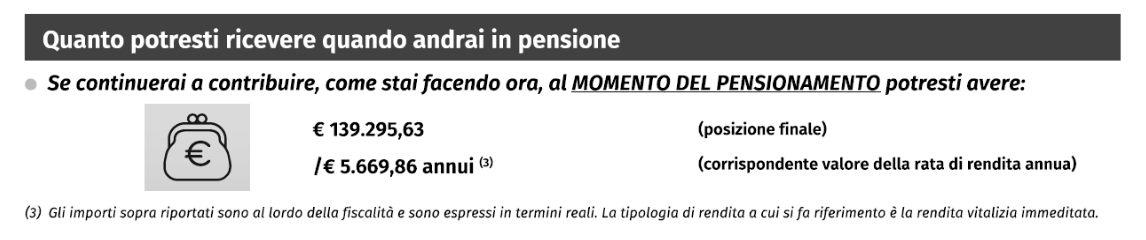 prospetto prestazioni pensionistiche quanto riceverai in pensione