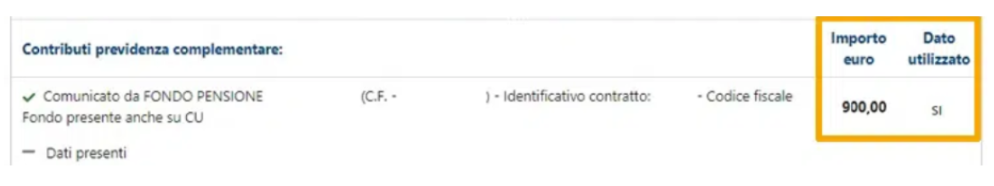 dettaglio 730 precompilato contributi previdenza complementare versamenti busta paga