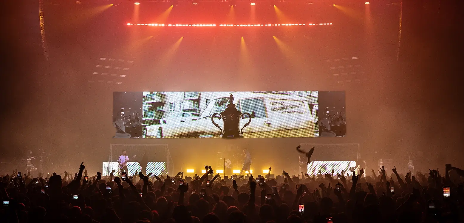 Indie band The Reytons headlkine the OVO Wembley Arena in December 2025, with AV from Insert Productions