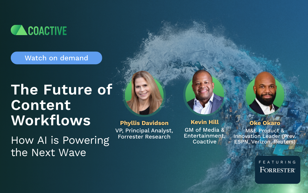 Watch the on demand webinar to learn from Forrester Research’s Phyllis Davidson to understand how leading organizations are extending their DAM with Coactive’s specialized AI.