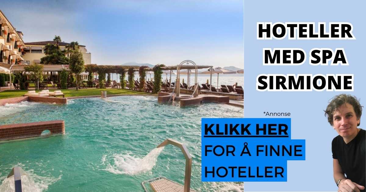 Utendørs spa-basseng ved hotell i Sirmione med utsikt over Gardasjøen