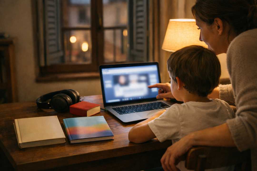 Barn i Italia følger nettundervisning på norsk hjemme etter lokal skole for å holde norskfaget ved like.
