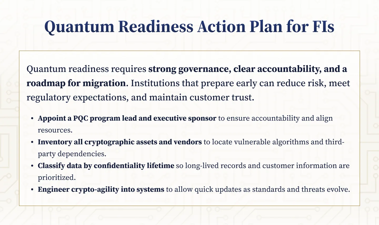 Quantum Readiness Action Plan for FIs