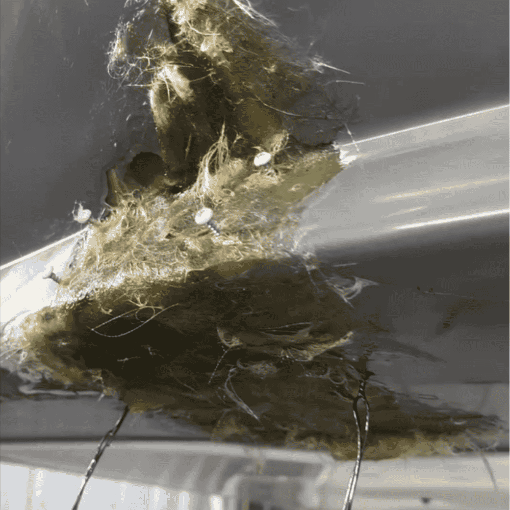 An RV front cap during repair at Fiberglass Worx