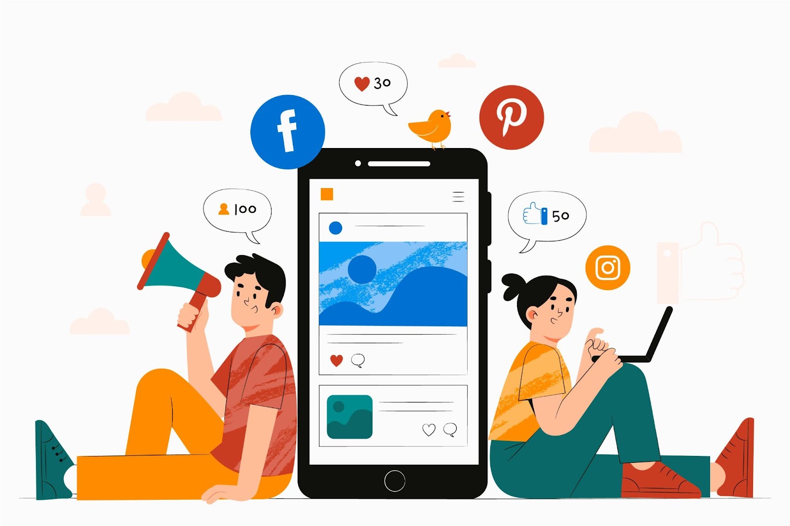Social media marketing illustration