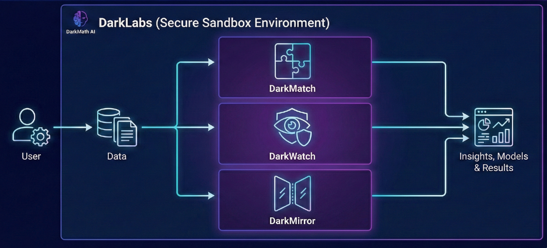 Secure sandbox for testing DarkMath on your data. Vector-only ingestion keeps PII in your environment. Experiment without production risk.