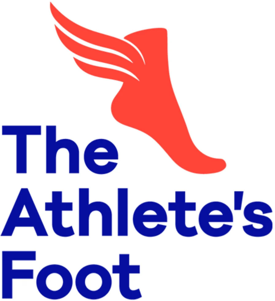 A white logo for the Athletes foot