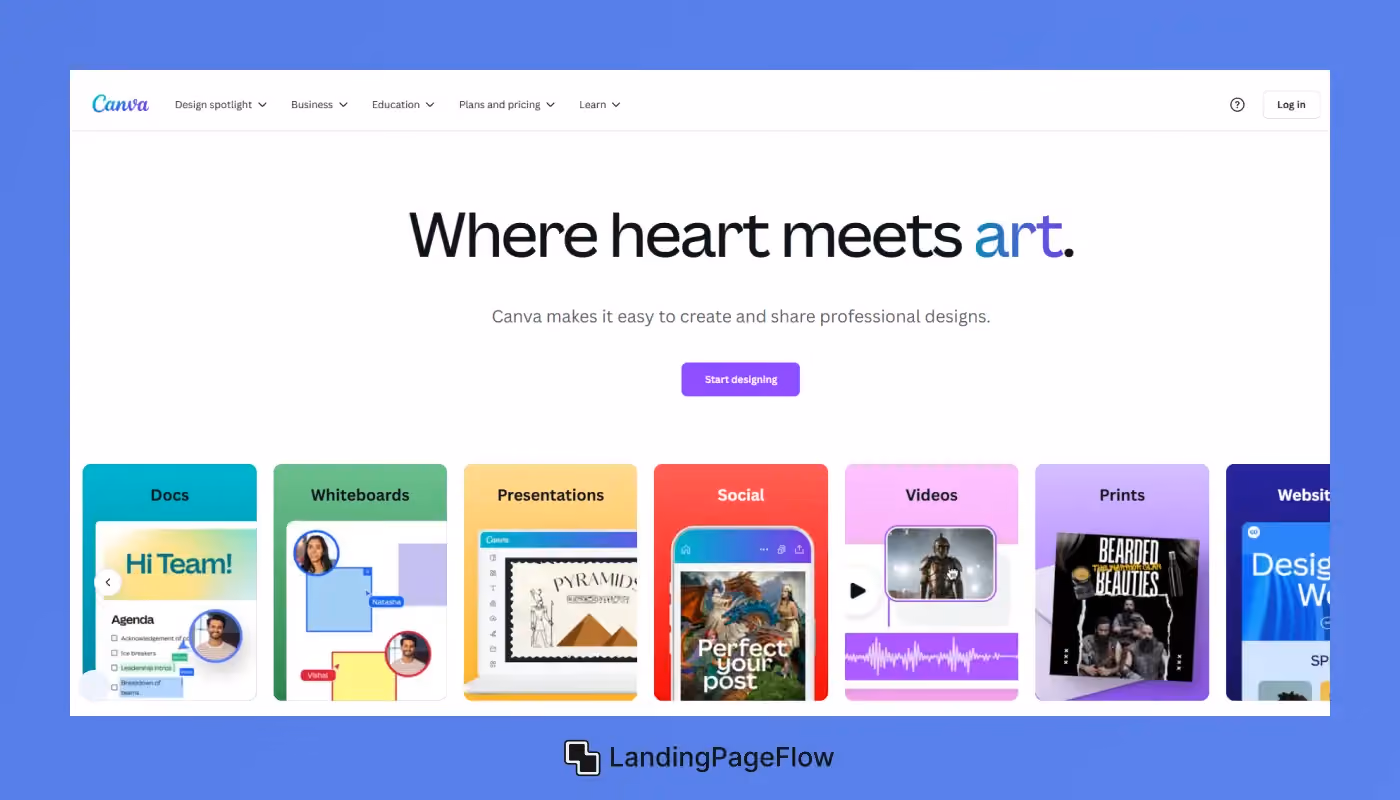 Canva - Creative Landing Pages Made Effortless