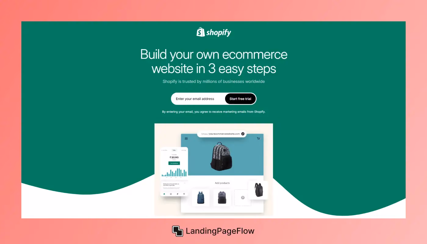 Example 1: Shopify’s Free Trial Landing Page