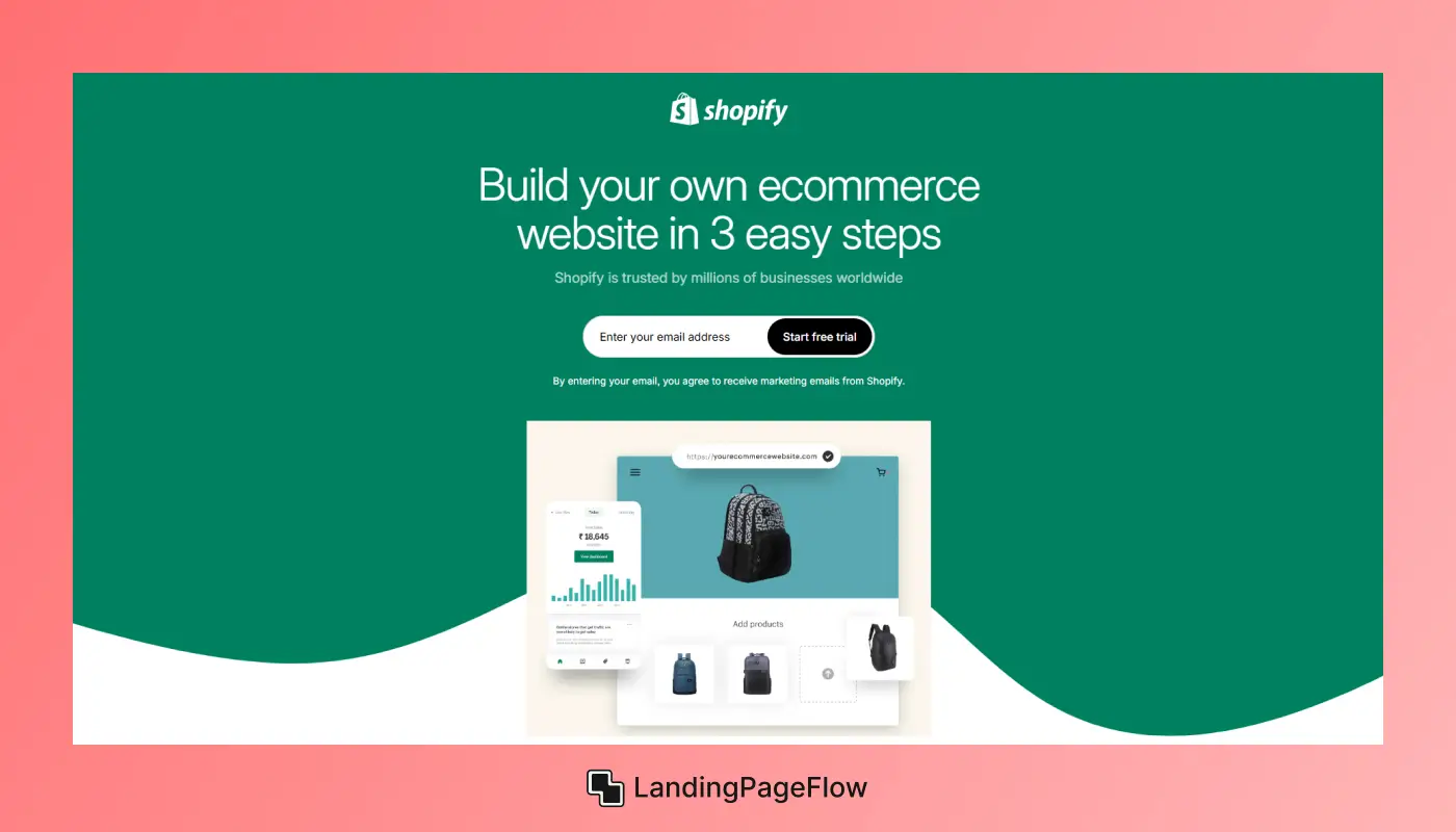 Example 1: Shopify’s Free Trial Landing Page