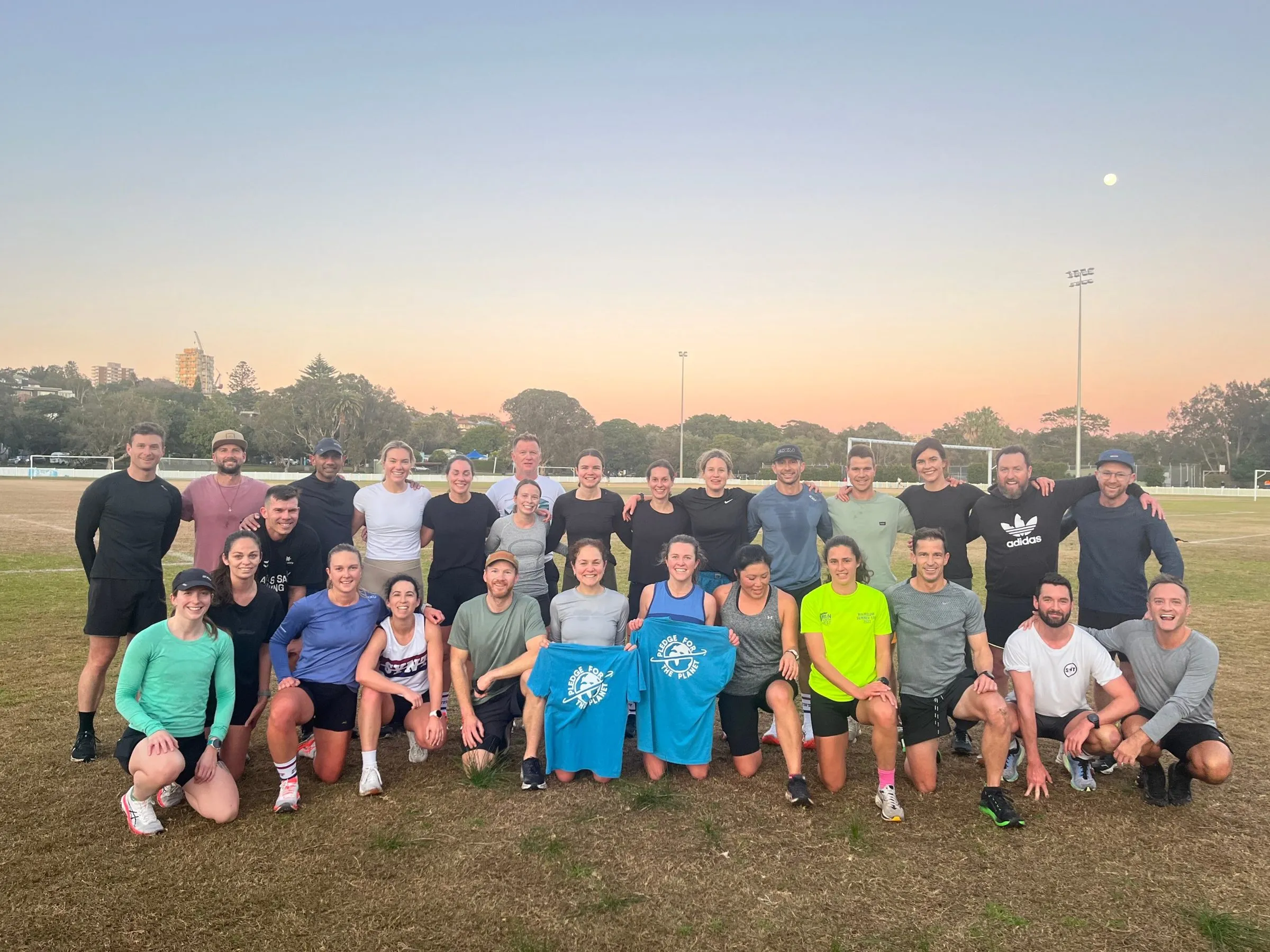 Pledge Run Club gathered before a morning run