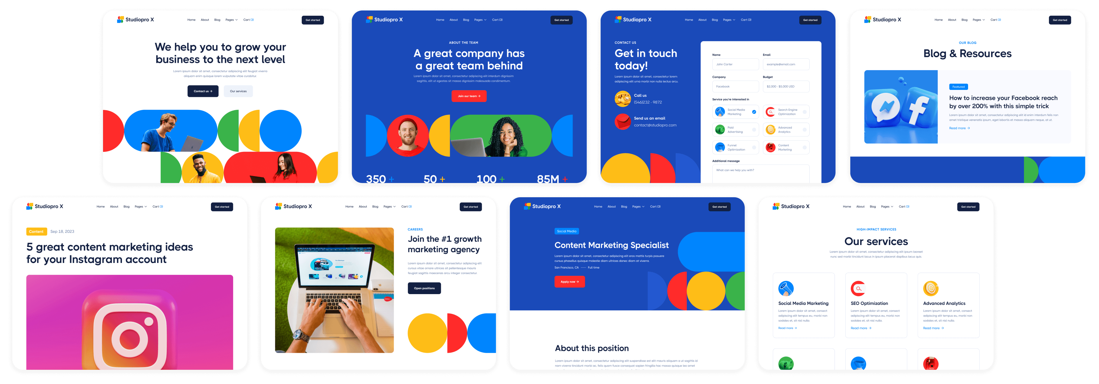 Studiopro X - Buy now on Webflow - Inbound Marketing Agency Webflow Template
