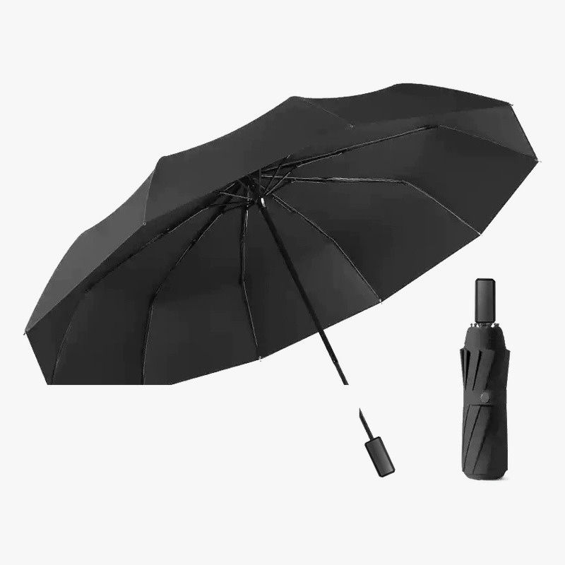 Anri Gifts Compact 3-Fold Automatic Umbrella in black