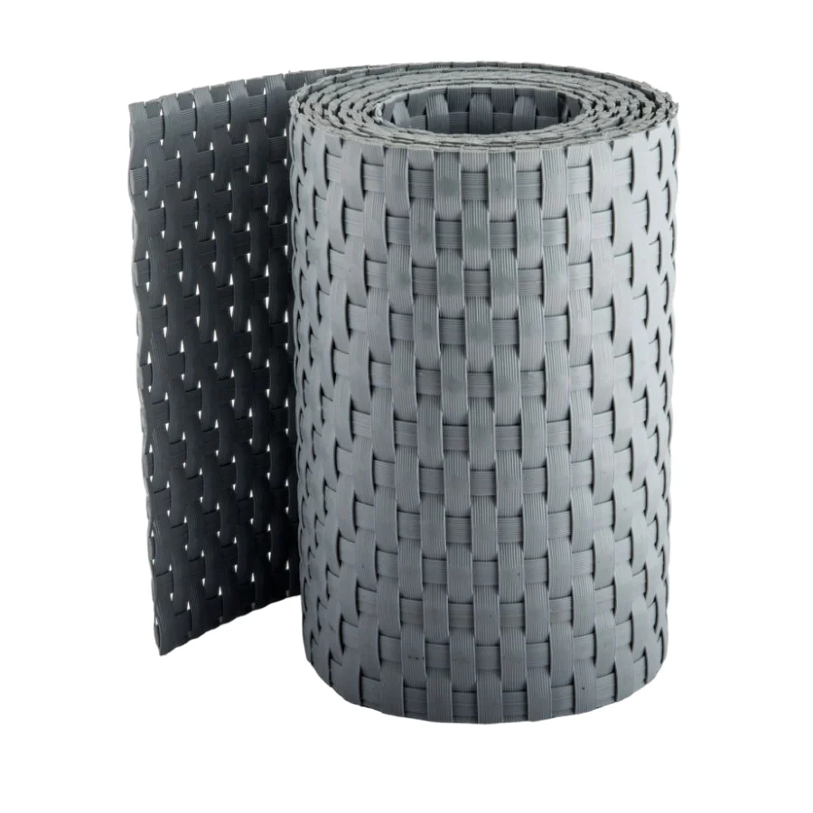Rattan-Sichtschutzstreifen in Silber