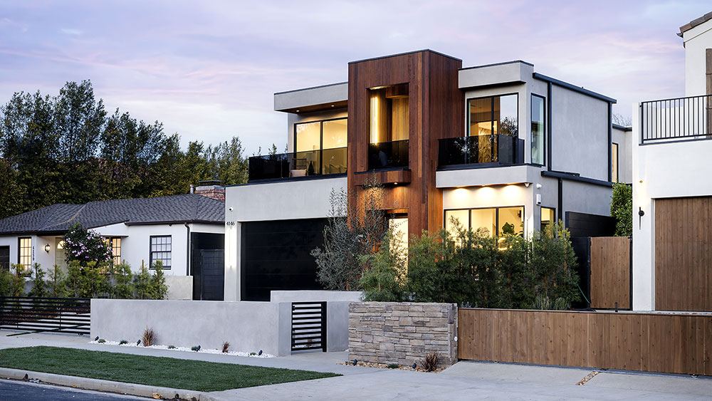 Modern custom home in Studio City — clean street elevation, HVAC by Rhino Air