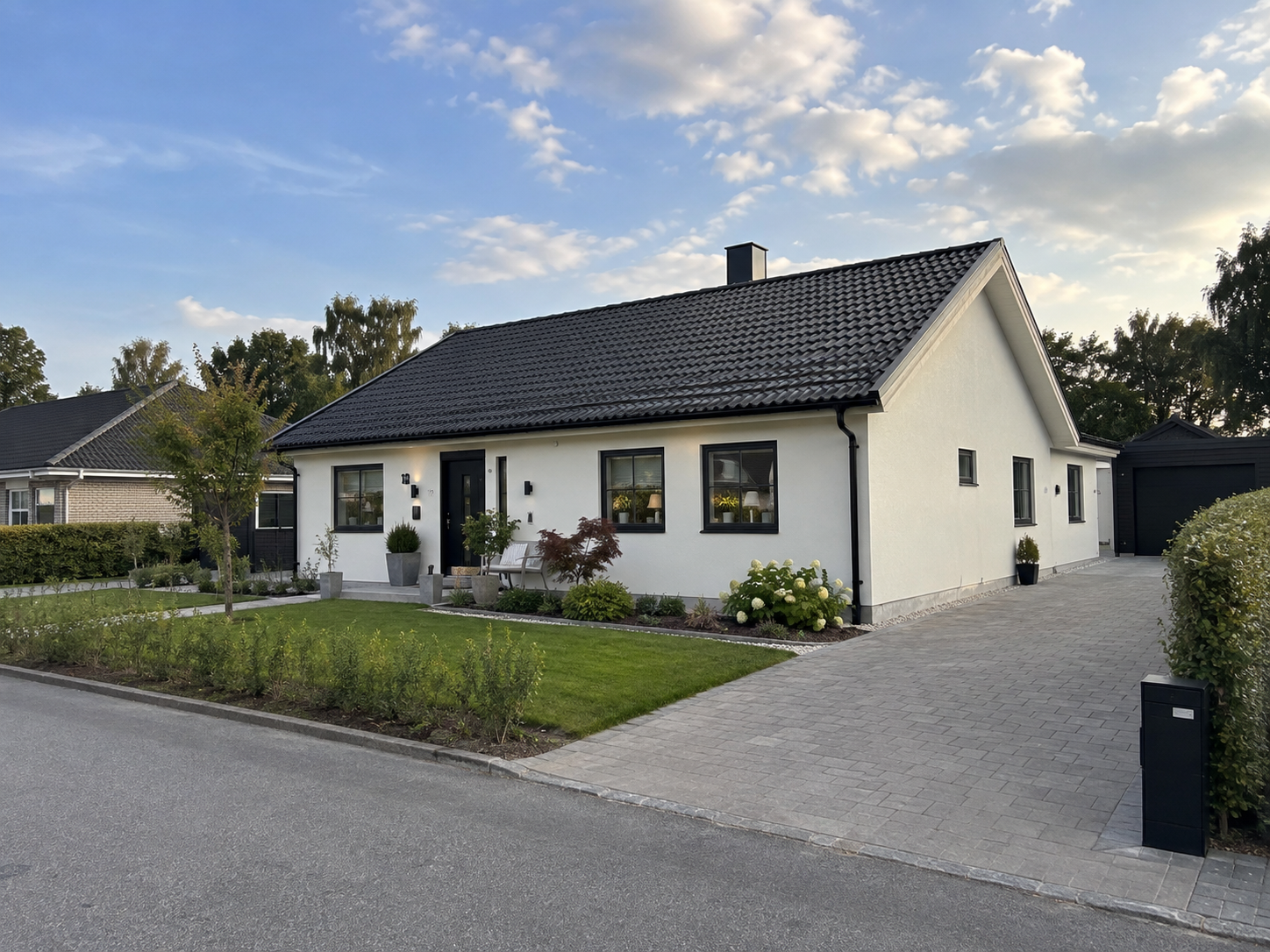 Putsad fasad renoverad av Byggproffs Skåne