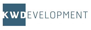 KW Development logo with KW in white on a blue square followed by Development in blue text.