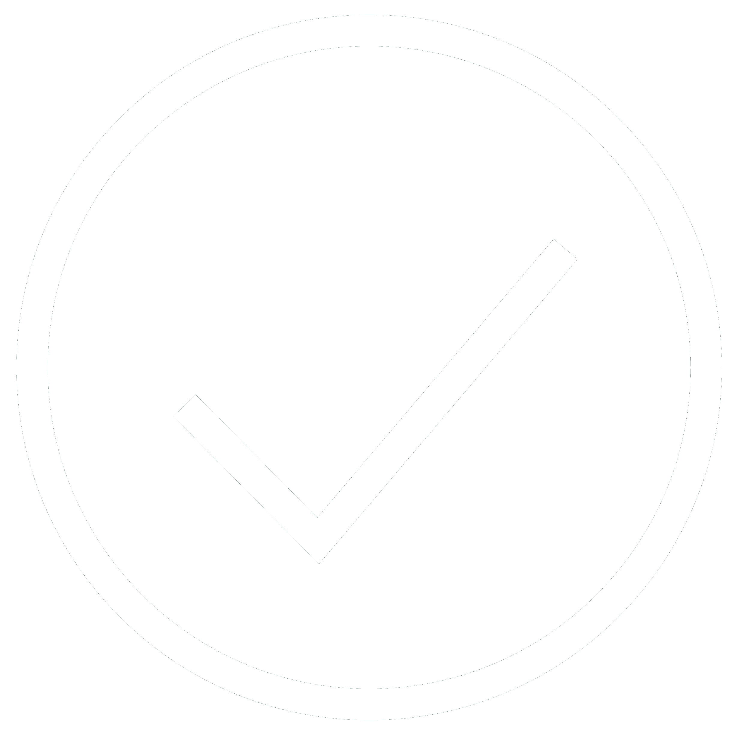 White checkmark inside a circle on a transparent background.