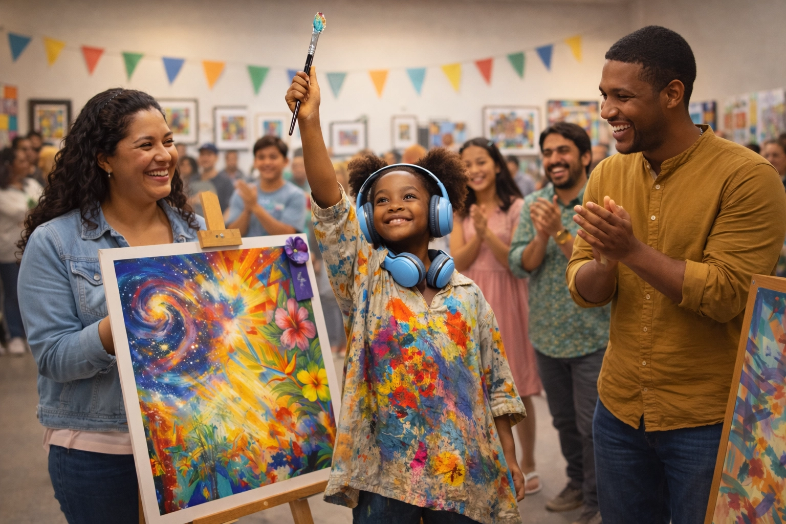 A young girl celebrating her artistic talent and strength as a child on the autism spectrum.