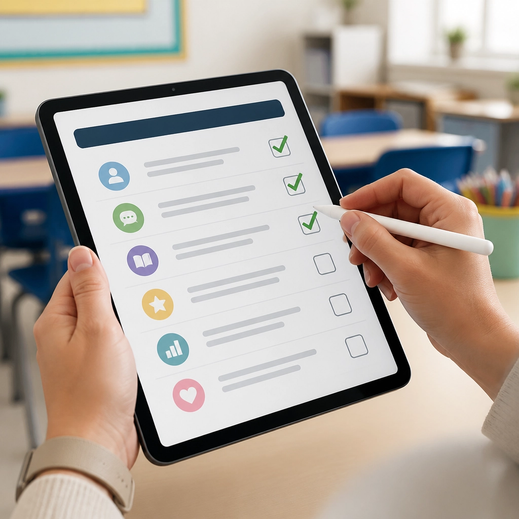A digital checklist showing data-driven advocacy for special education.