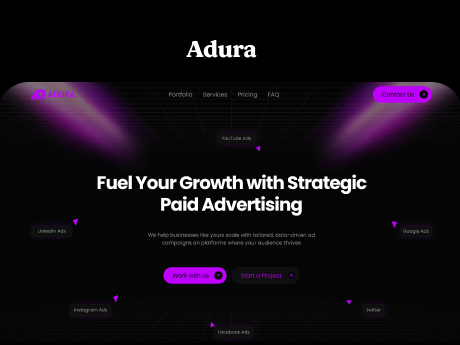 Webflow landing page template for paid ad agency