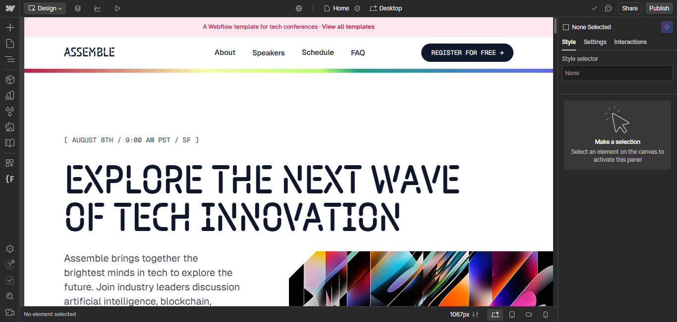 Webflow designer