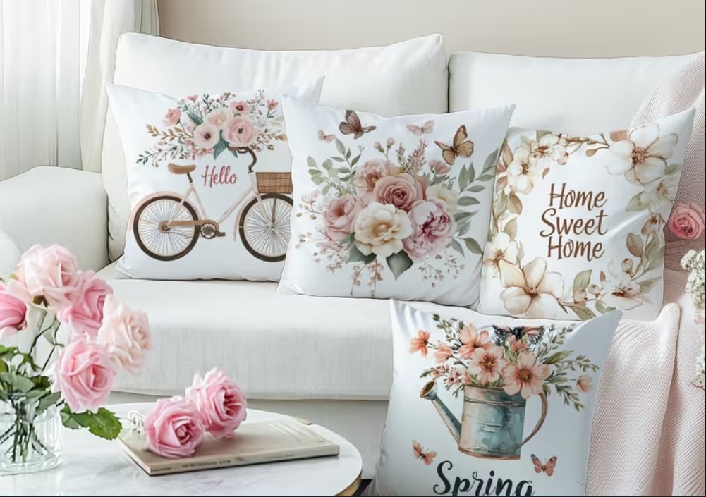 Spring throw pillow cover