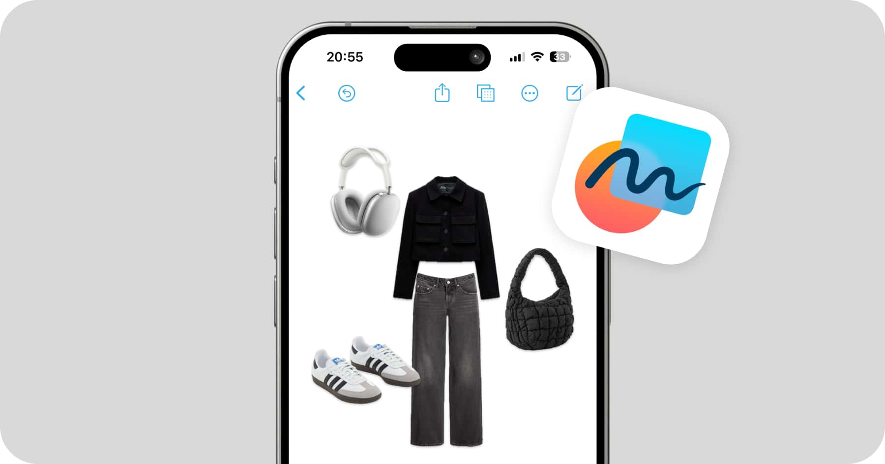 Freeform app outfit collage layout