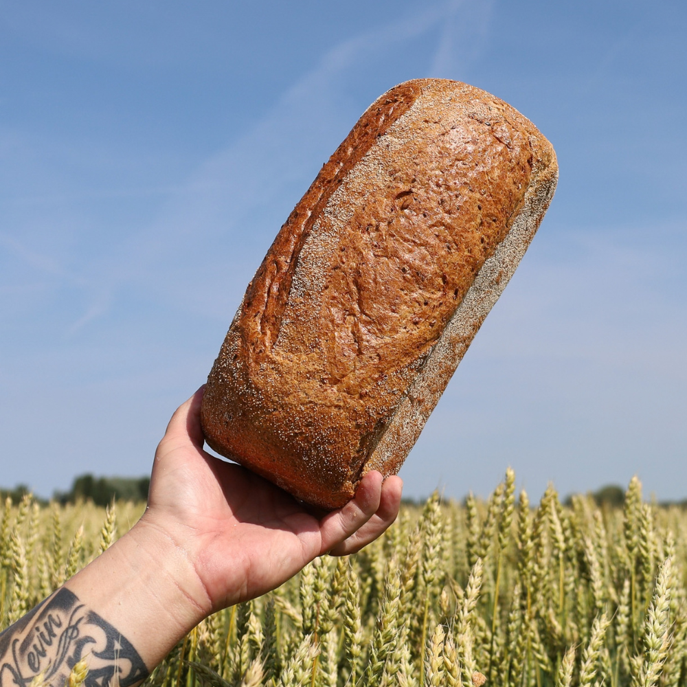 Een bakker legt een bakplaat met gebak in een stelling