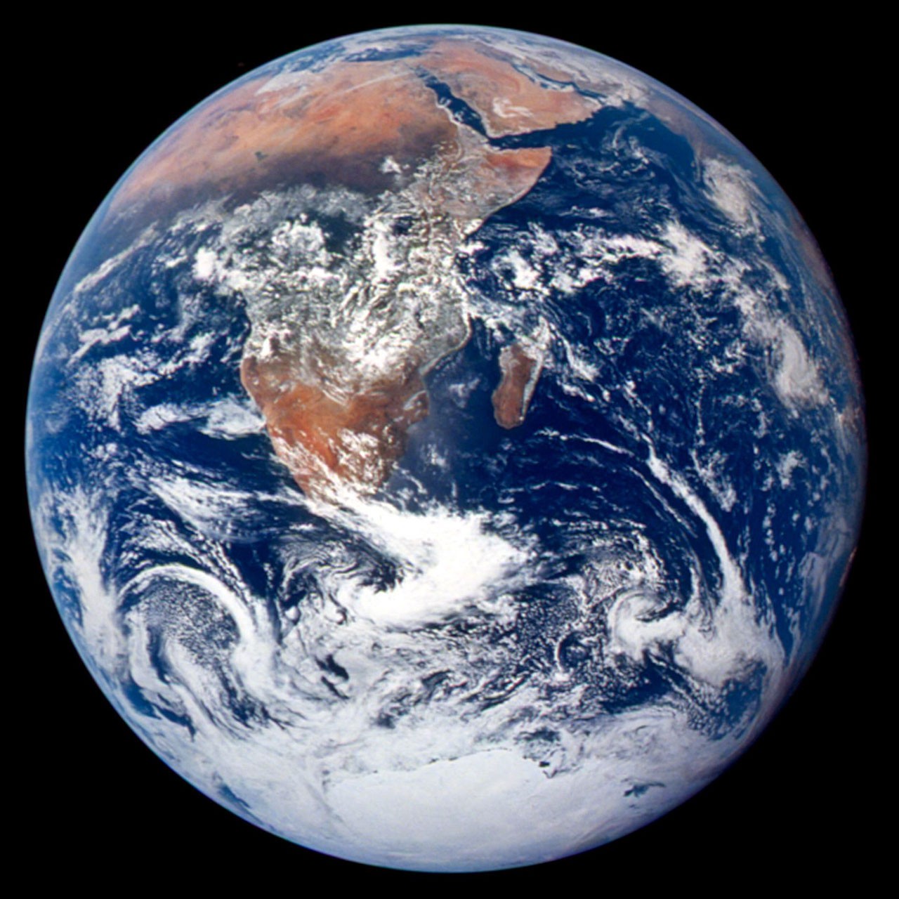 Earth photographed by the Apollo 17 crew, December 1972