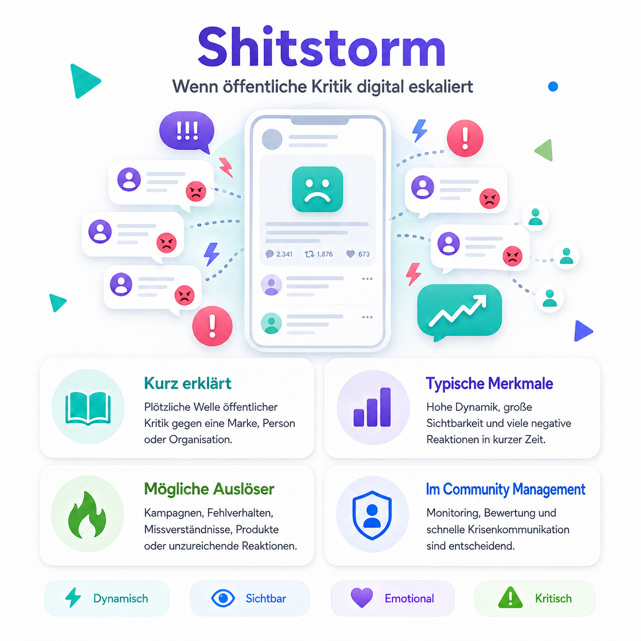 Shitstorm Definition zum Begriff - Infografik