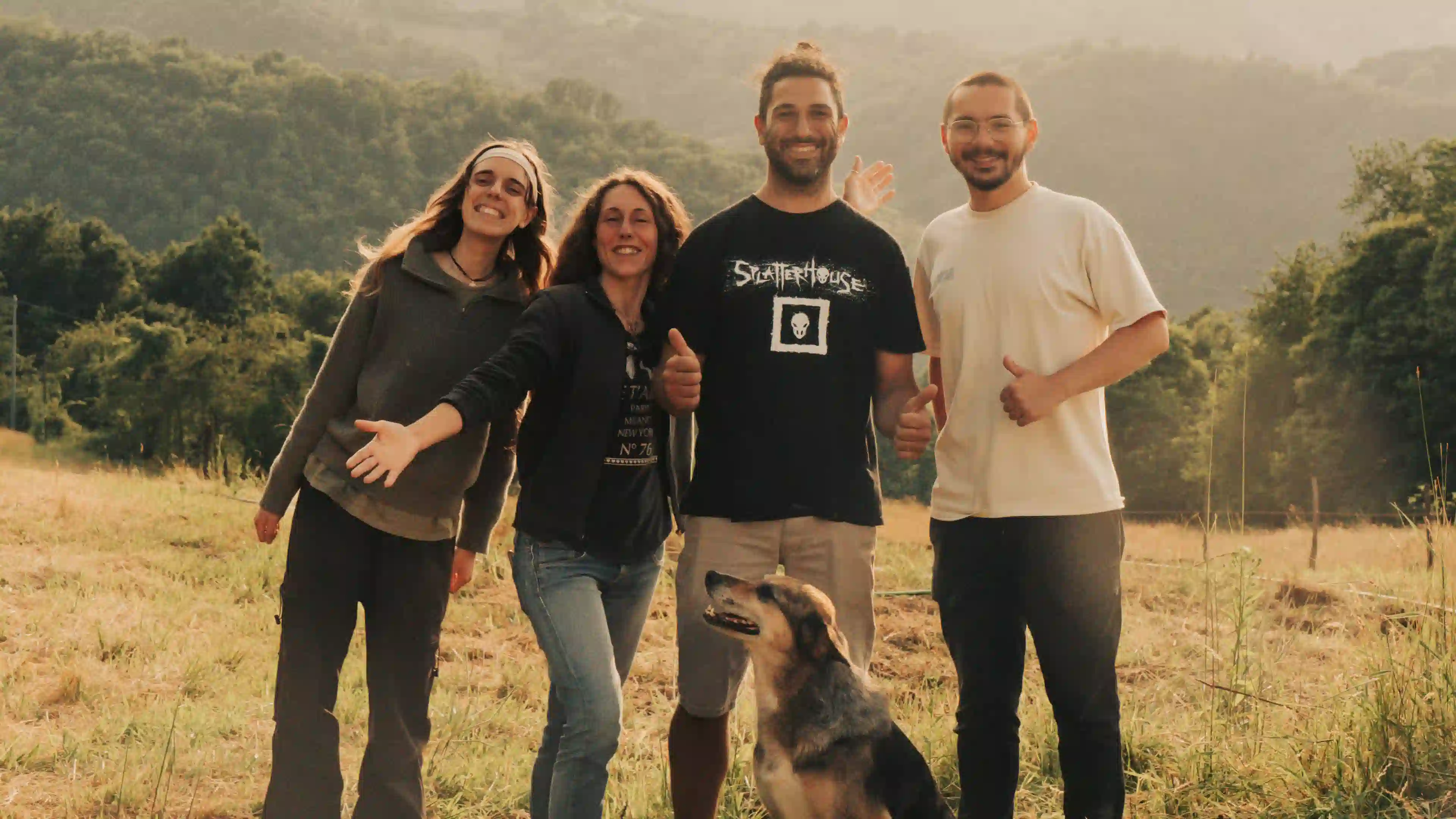 Photo de groupe avec des Italiens chez qui nous avons passés 10 jours