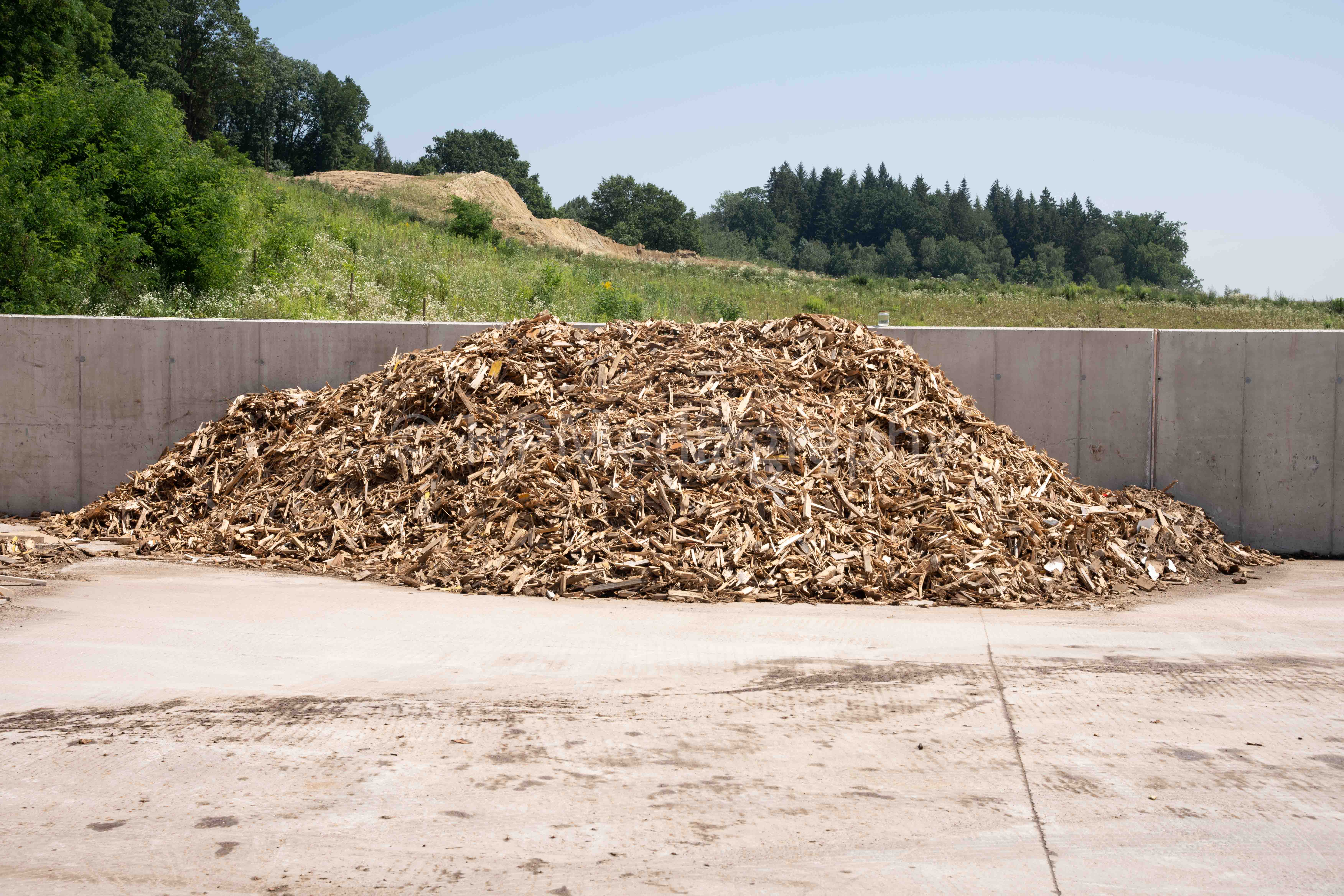 Ein Hügel mit Holz