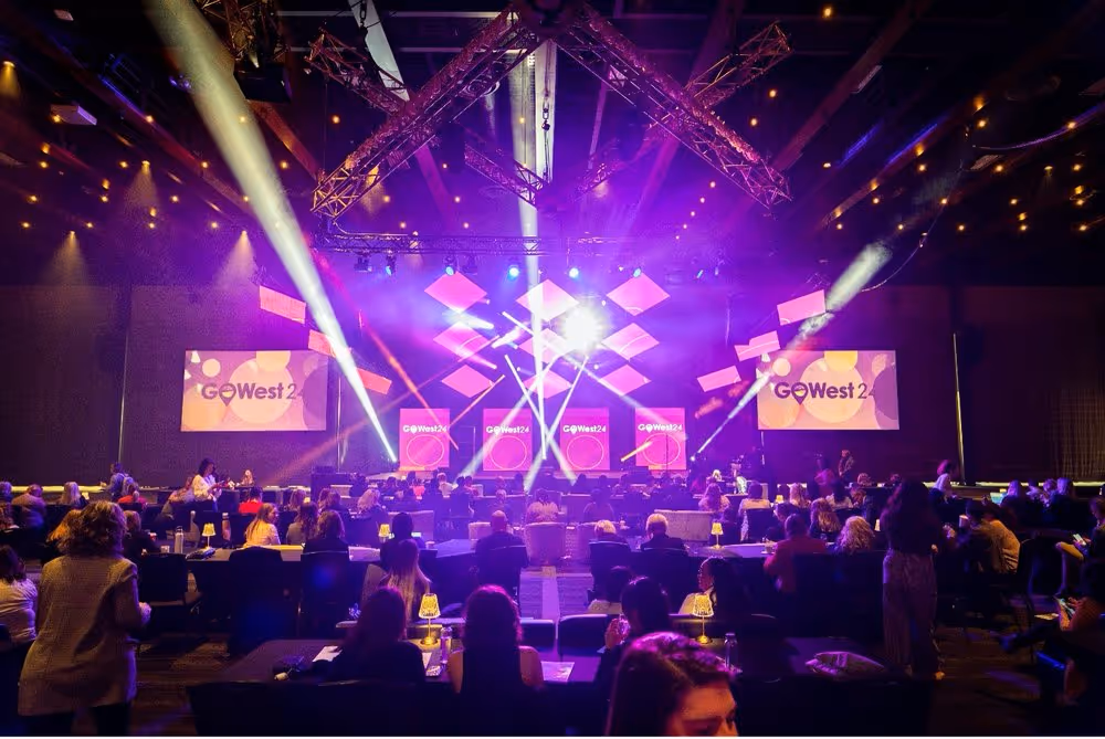 Conference stage at an event space