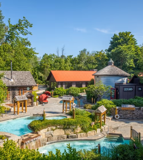 Scandinave Spa features a Nordic-inspired retreat which offers a peaceful escape where guests can relax and rejuvenate amidst nature.