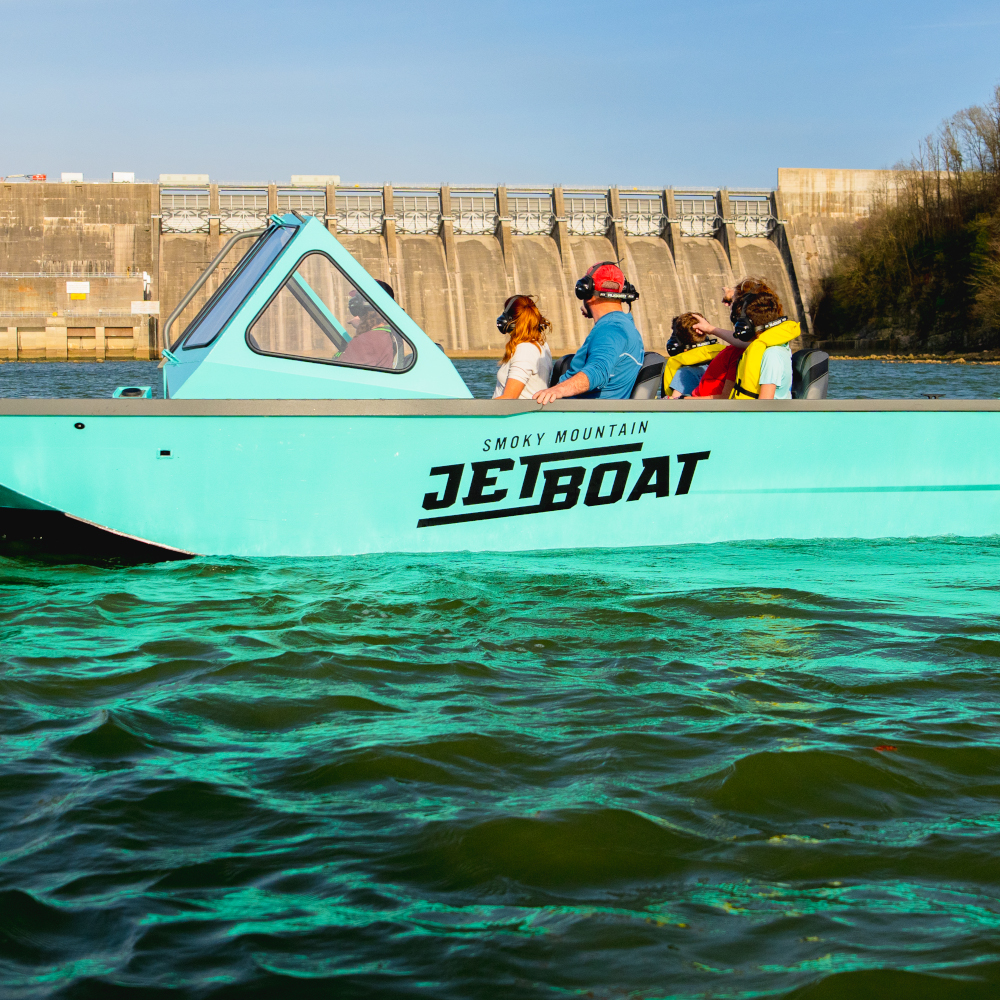 Smoky Mountain Jet Boat Dam tour on the French Broad River.