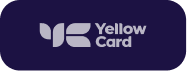 Yellow Card logo with purple background