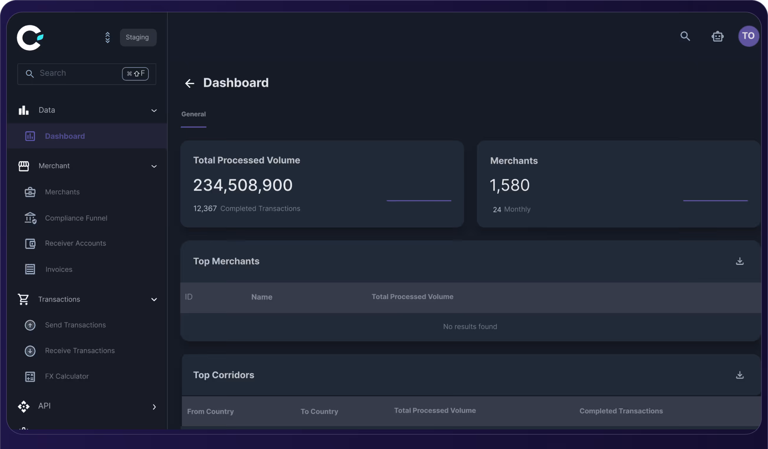 Dashboard interface of Cedar Partners API documentation showing introduction, key features like seamless API integration and secure transactions, and a sidebar menu with sections for getting started, development tools, and API documentation.