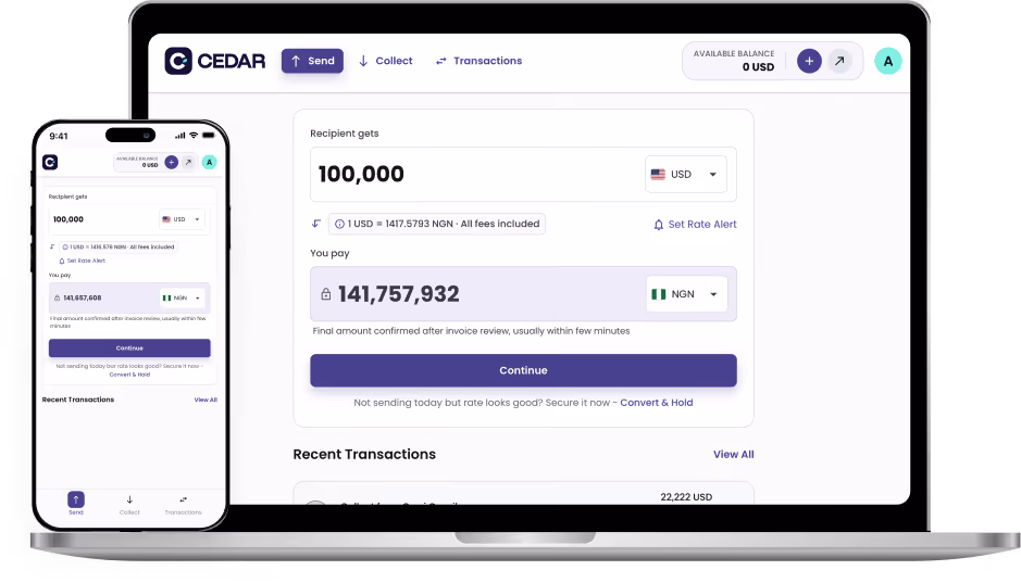 Cedar Payment Dashboard UI