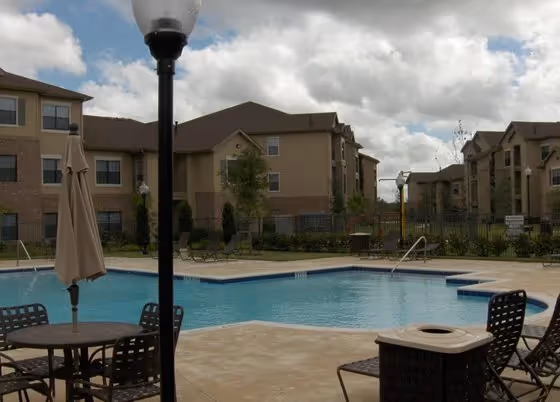 pool with lounge area