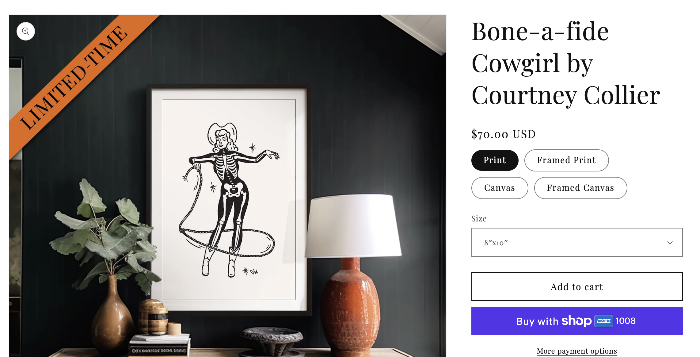 Limited time artwork sale